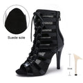 New Women High Heels Peep Toe Ankle Boot Stilettos Jazz Woman Dance Shoes High Top Women Ballroom Dance Boots Soft Soles