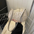 Casual Sequin Shoulder Bag Lightweight Large Capacity Chain Crossbody Bag Solid Color Female Handbag For Evening Party