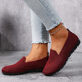 Women's new solid-color knitted loafers: lightweight, non-slip, flat casual shoes that are versatile and breathable.
