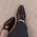 Retro Leather Single Shoes Pointed Toe Women's Versatile Fashionable Design Chunky Heel Autumn Winter Loafers Slip-On Shoes