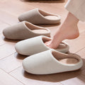 Women Solid Color Slippers Autumn Winter Thin Velvet Mute Soft Bottom Non-Slip Soft Comfortable Women Indoor Floor Home Shoes