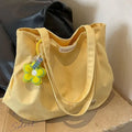 Women's Bag Casual Large Capacity Fashion Korean Version Shoulder Kawaii Bag Simple Canvas Tote Nice Bag Solid Color Girls Gift