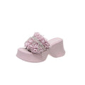 Women Slippers Trend Height Increasing Platform Sandals Luxury Rhinestone Tassel Designer Slippers Summer Open Toe Beach Slipper