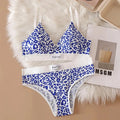 3/6pcsSeamless Bra Set, Low Rise Underwear, Leopard Print Bra, Sexy Lingerie Set, V-Neck Sports Bra, Women'S Cotton Lingerie Set