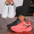Women's Sneakers Breathable Knitted Mesh Comfortable Flat Lace Up Shoes Trendy Fashionable Casual Outdoor Women Running 2026
