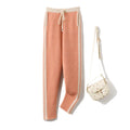 Pants Merino Wool Knit Autumn Winter Woman's Pants Fashion Pencil Pants 100% Merino Wool Knit Long Trouser Elastic Mid-Waist Patchwrok Full Length Pant