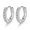 1Pair Stainless Steel Huggie Minimal Hoop Earrings Little Crystal Zirconia Thin Helix Tragus Cartilage Earrings Piercing Jewelry