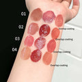 Dual-Color Moisturizing Solid LipGloss Flip Phone Design Lipstick with Built-in Mirror Lip Brush Long Lasting Plumping LipMakeup