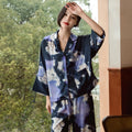 2026 New Fashion Women Ice Silk Thin Pajamas Long Sleeve Suit Satin Chiffon Home Clothes Sleepwear