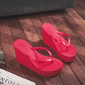 Women Slides Casual Concise EOFK New Women Flip Flops Wedges Comfort Summer Platform Slippers Outdoor Concise Beach High Heel 9cm Casual Slides