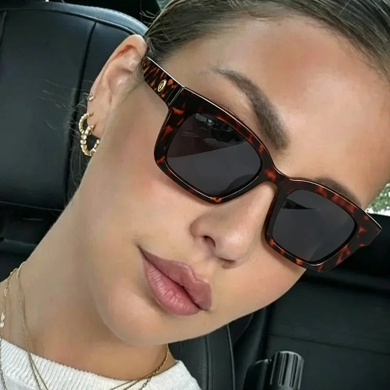 New Women Rectangle Sunglasses Brand Designer Retro Sun Glasses Female Lady Eyeglass Cat Eye Driver Goggles