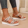 Large Size Roman Style Women's Sandals Open Toe Beach Slippers Summer Wedges Comfortable Outdoor Slip-On Shoes for Women