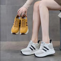 10CM 2024 New Platform Wedge Sneakers Chunky Shoes Genuine Leather for Women Summer Shoes Spring Autumn Walking Sneakers Fashion