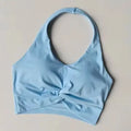 Women Halter Sports Bra Integrated Yoga Tank Top Padded Shockproof Support For Gym Workout Pilates Running Fitness