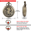 Vintage Full Metal Alchemist Pocket Watches Necklace Pendant Chain Men Women Quartz Pocket Watches