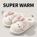 2026 Cute Bow Cat Cartoon Plush Slippers Women Men Winter Warm Thick Sole House Shoes Indoor Fuzzy Comfortable Soft Home Slides