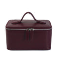 Makeup Bag Cosmetic Ladies Saffiano Split Leather Travel Toiletry Case Bag Portable Hanging Makeup Organizer Box Dopp Kit Cosmetic Bag For Women
