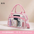 Clear Makeup Bag Transparent PVC Small Crossbody Bag Detachable Shoulder Strap Zipper Organizer for Stadium Concert Travel Women