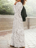 Printed Design Floral Print Long Sleeve Maxi Dress