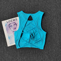Women's One-Piece Outer-Wear Yoga Tank Top with Crisscross Stylish Back – Seamless Yoga Apparel That Doubles as a Sports Bra