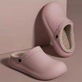Winter Waterproof Clogs Men Women Cozy Plush Liner Soft House Slippers Thick Cushion Sole Anti Slip Indoor Outdoor Daily Shoes