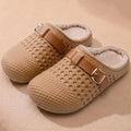 Thick Warm Long Plush EVA Slippers for Women Winter 2026 Lightweight Outdoor Mules Shoes Woman Non Slip Flats Fur Slides Clogs