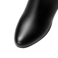 ORCHALISA Sexy Ladies Mid Block Heel Over Knee Boots 51cm PU Leather Big Size 52 Party Plush F1292