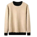 Sweatshirt Men's New Winter Warm Fleece Lined T Shirt Thick Crew Neck Solid Basic Pullover Sweatshirt Thermal Comf Underwear Tops Clothing