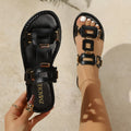 New Women Slippers Solid Color Open-toe Set Foot Vacation Beach Flat Sandals Casual Flip Flops Summer Indoor Women Slides Shoes