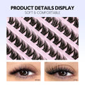 GROINNEYA DIY Eyelash Clusters Kit Thick Eyelash Clusters D Cur Wispy Individual False Eyelashes Eyelash Extensions Makeup Tool
