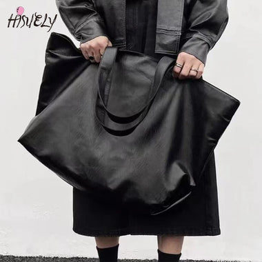 HISUELY Large Capacity Tote Shoulder Bag Soft PU Leather Shopper Purses and Handbag New Bags for Women Commuting Shopper Female