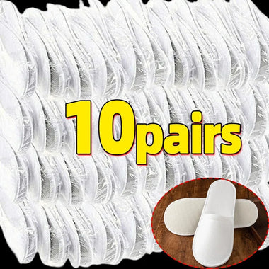 2/10pairs 2026 White Hotel Slipper Unisex Disposable Slippers for Home Guests Non-Slip Bathroom Spa Slippers Shoes for Men Women