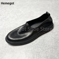 Loafers Flats Black Leather Slip On Loafers Solid Flats Men's Shoes Wear-Resistant Breathable Solid Color Casual Shoes Handmade Men's Shoes
