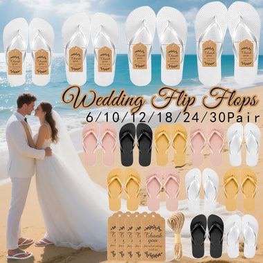 Sandals Wedding Favors 6-30Pairs Flip Flops for Wedding Guests Sandals Slippers with Cards Woman Men Wedding Favors Hen Beach Pool Party