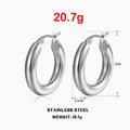 Women Earrings Hoop For Classic Fashion Smooth Round Hoop Earrings For Women Stainless Steel 5mm Thick Ear Buckle Huggie Earrings Circle Vintage Jewelry