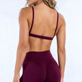 HISTELLO Impact Sports Bra Women Open Back Fitness Top Removable Pads Gym Moisture Wicking Workout Wear Running Pilates Yoga Bra