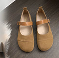 Square Toe Widefit Moccasins Woman Suede Leather Flats Shoes Strap Buckle Loafers Female Comfy Barefoot Mary Janes Ladies Tabis