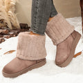 2026 Fashion Solid Color Ribbed Cuff Design Comfort Women's Snow Boots Winter New Simple Round Toe Outdoor Casual Women Boots
