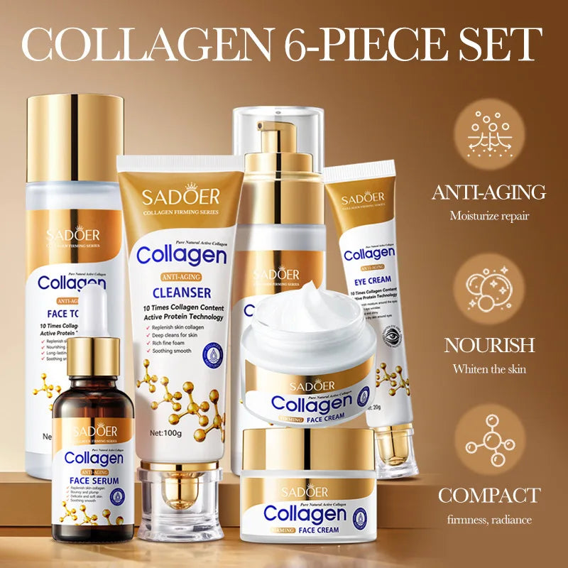 Collagen Anti-Wrinkle Series Face Serum Eye Cream Facial Cleanser Sleep Mask Moisturizing Hydrating Skin Care Products