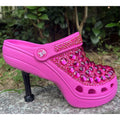 Handmade Diamond Inlaid Green Pumps High Heels Sandals Snake Shaped Slim Heels Pointed Sexy Women's Shoes Bride's Sandales