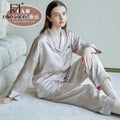 FIMTAIRAH 6A 19MM 100%Silk Pajamas Women's Home Wear   long-sleeved two-piece set 100% mulberry silk Pijamas
