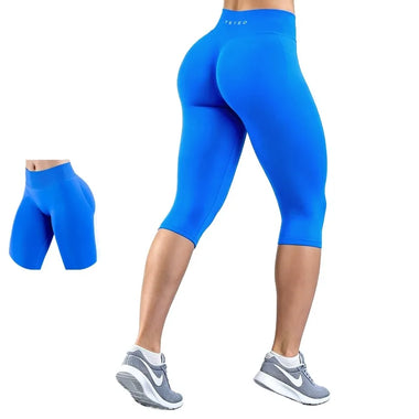Teveo Women High Waist Capri Yoga Leggings, Tummy Control Butt Lifting 3/4 Length Workout Gym Cropped Pants
