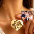 Custom Photo Laser Engraved Portrait Choker Necklace Personalized Pendant Jewelry Gift For Women Family Memory Keepsake Present