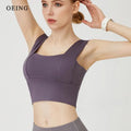 Yoga Crop Top for Women Sports Bra Sexy Underwear Push Up Bras Solid Athletic Vest Gym Fitness Shirt Sport Running Sportswear