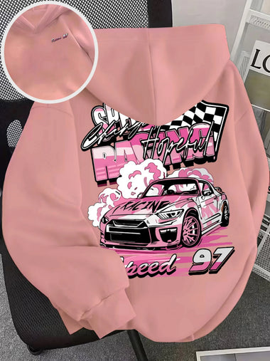 Racing Car Y2K Hoodie Women Long Sleeve Oversized Printed Streetwear Autumn sudaderas con capucha ropa de mujer  sudaderas