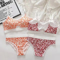 3/6pcsSeamless Bra Set, Low Rise Underwear, Leopard Print Bra, Sexy Lingerie Set, V-Neck Sports Bra, Women'S Cotton Lingerie Set