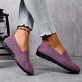 Women's new solid-color knitted loafers: lightweight, non-slip, flat casual shoes that are versatile and breathable.