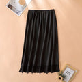 Fashion Thin Ice Silk Modal Female Half Length Skirt Anti-glare Innerwear Short Skirt Pure Color Mesh Flower Underskirt