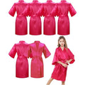 Silk Kimono Girl Dress Pink Bathrobes for Girls Nightwear Satin Silk Kids Robes Summer Girl Nightgown Sleepwear Children Kimono Wedding Spa Party Dress