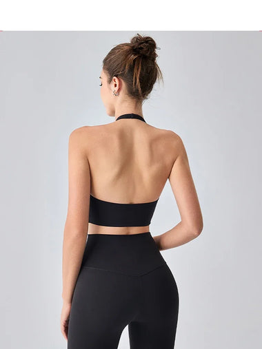 Sexy Sports Bras Women Halter Yoga Bra Tank Top Fitness Gym Shockproof Seamless Running Workout Fast Dry Underwear Push Up Vest